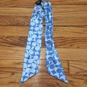 Reversible blue silk Coach scarf